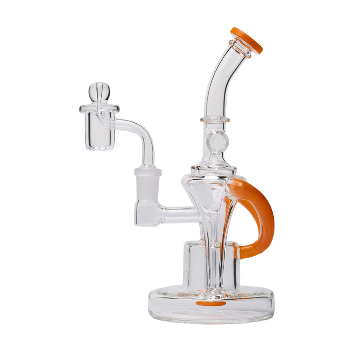 Human Grade 8.5" Dualing Recycler Dab Rig (Orange)