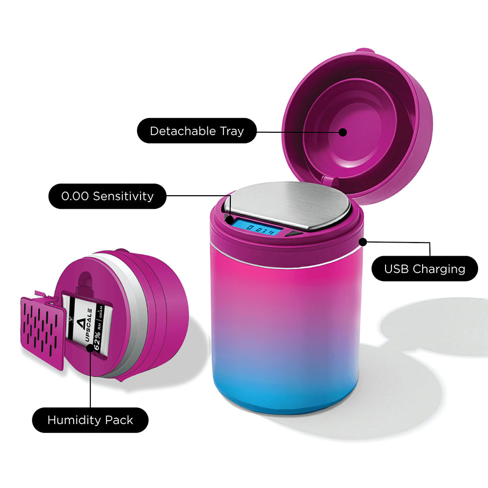 Upscale Storage Jar with built in Scale (Pink/Blue)