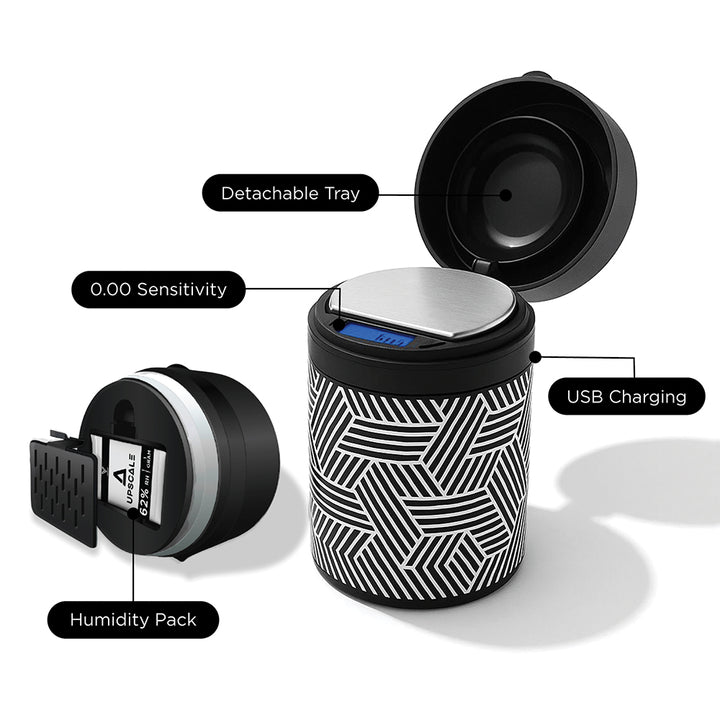 Upscale Storage Jar with built in Scale (Black/White)