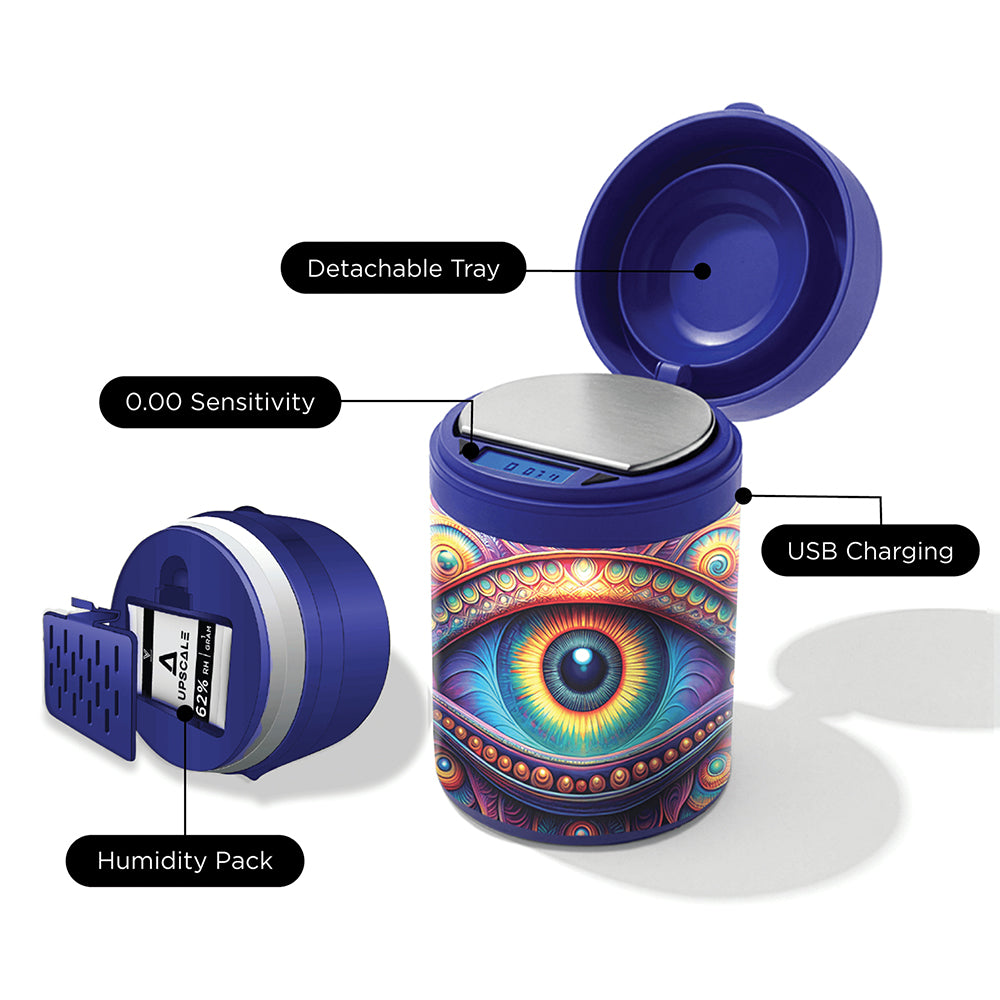 Upscale Storage Jar with built in Scale (Psychadelic Eye)