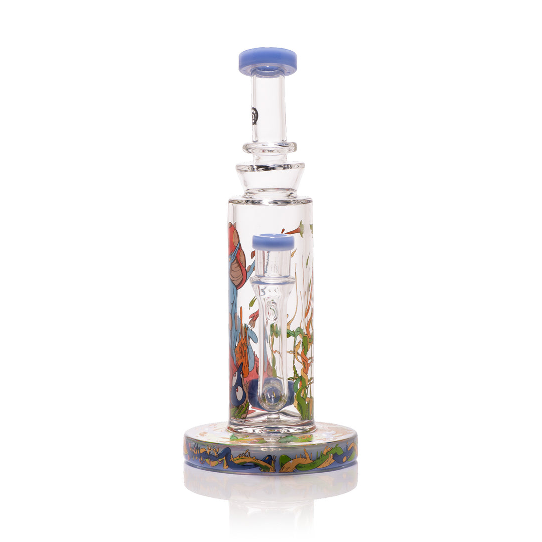 Wormhole Glass Mushroom Elf 9" Dab Rig (Blue)