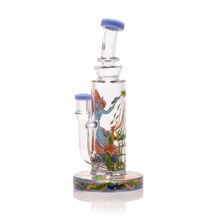 Wormhole Glass Mushroom Elf 9" Dab Rig (Blue)