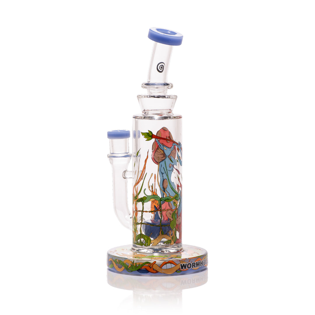 Wormhole Glass Mushroom Elf 9" Dab Rig (Blue)