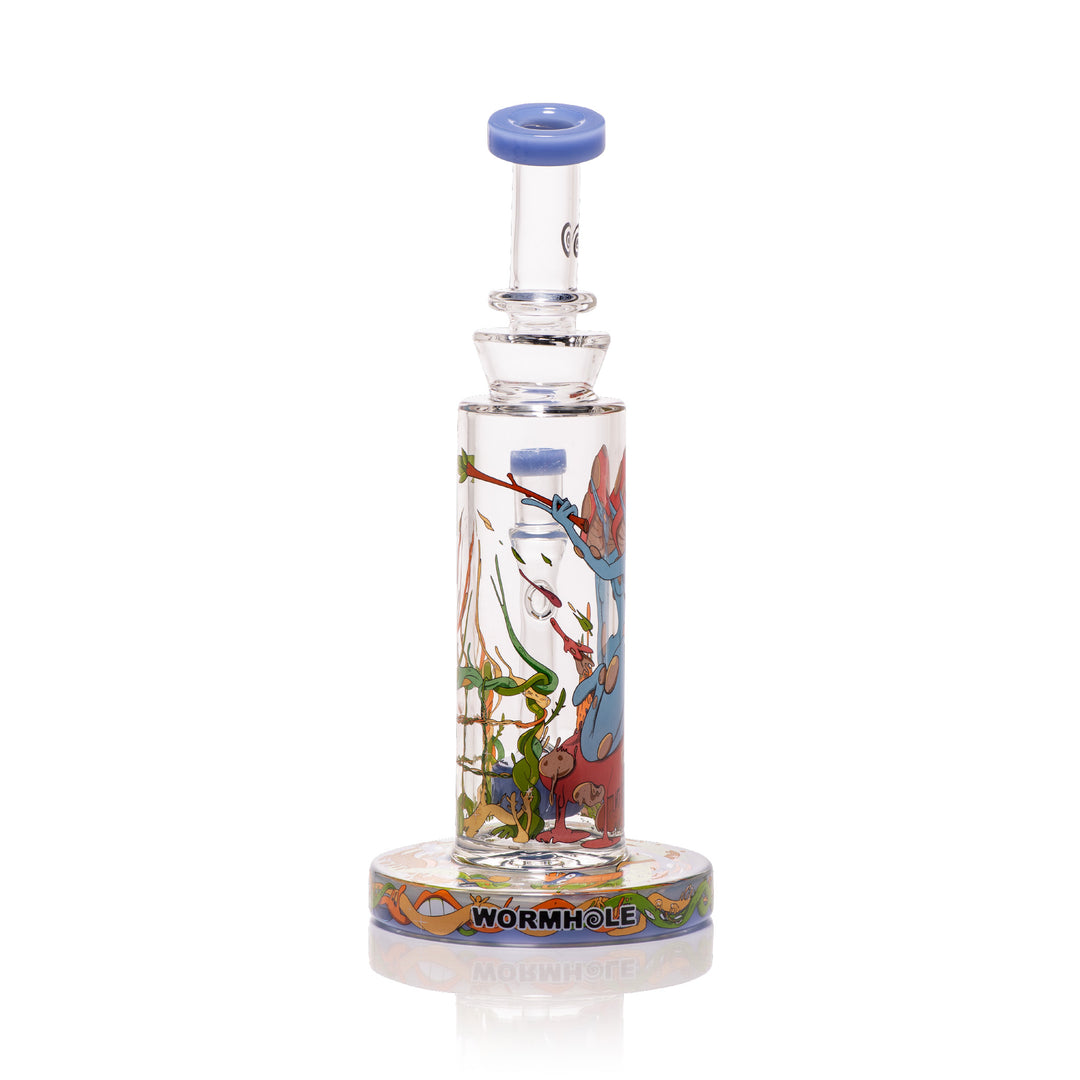 Wormhole Glass Mushroom Elf 9" Dab Rig (Blue)