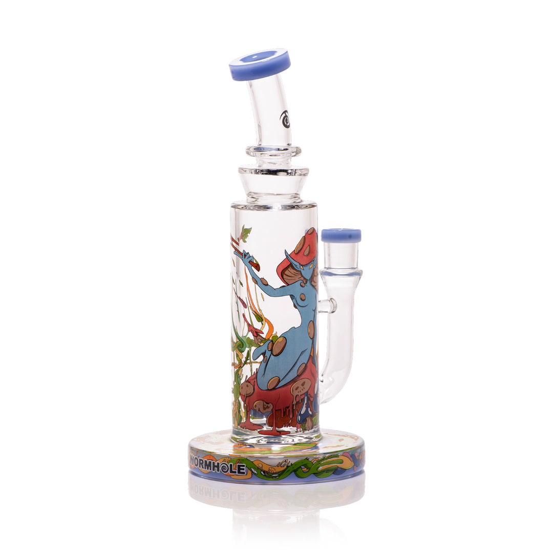 Wormhole Glass Mushroom Elf 9" Dab Rig (Blue)