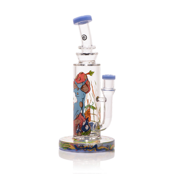 Wormhole Glass Mushroom Elf 9" Dab Rig (Blue)