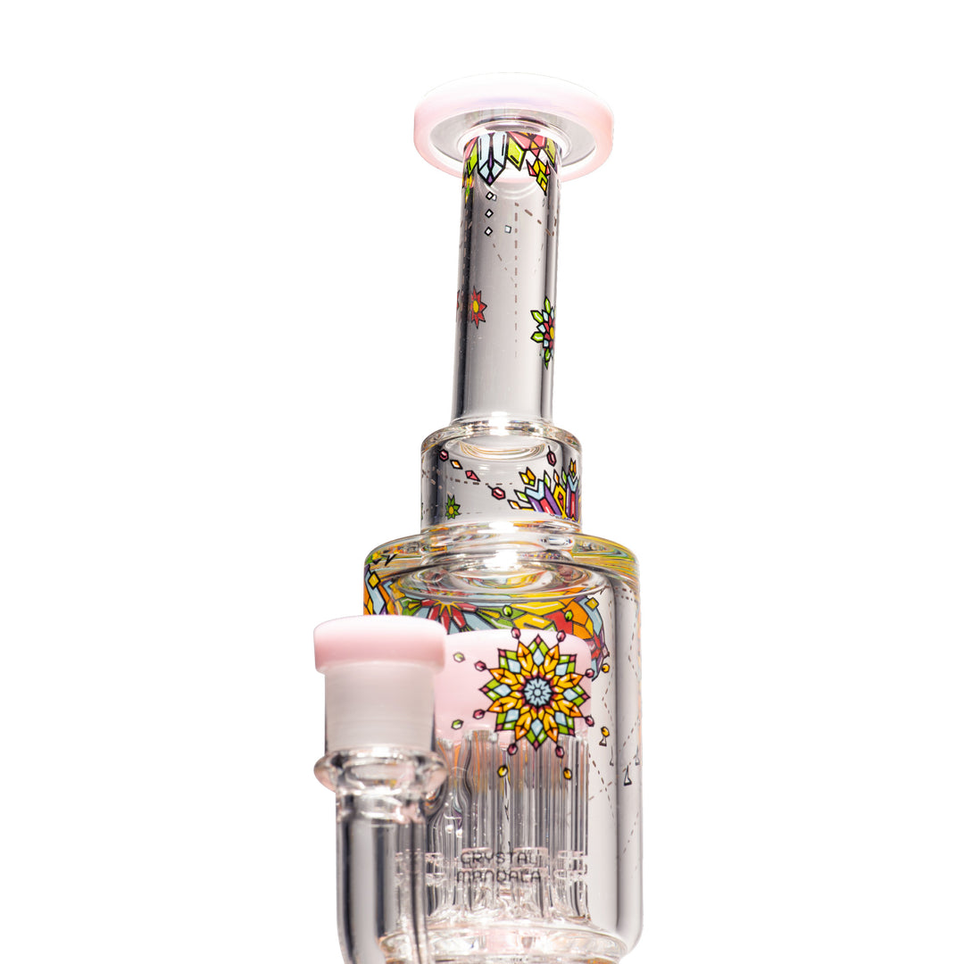 Wormhole Glass Crystal Mandala 10.5" Dab Rig (Pink)