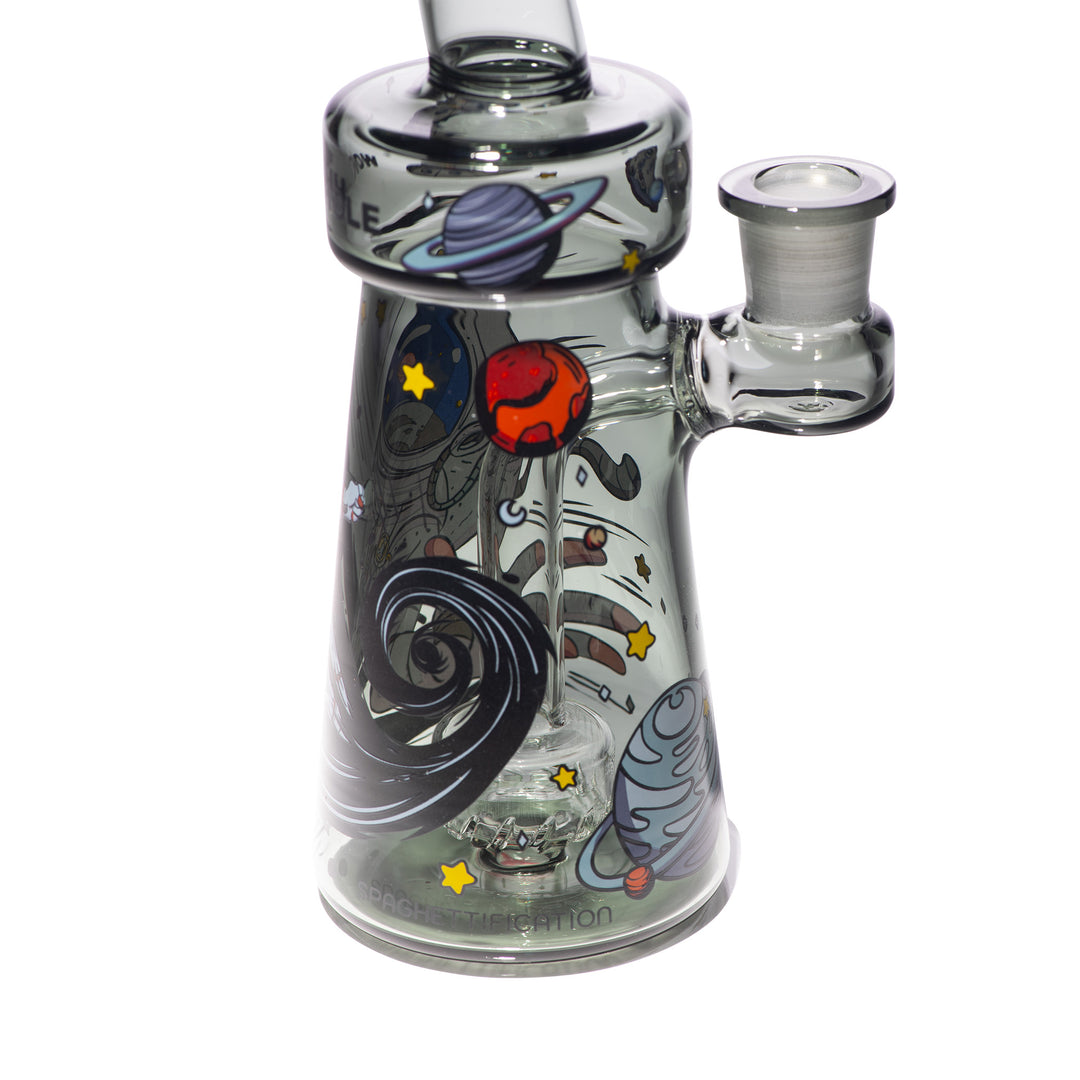 Wormhole Glass Spaghettification 6″ Dab Rig (Smoke)