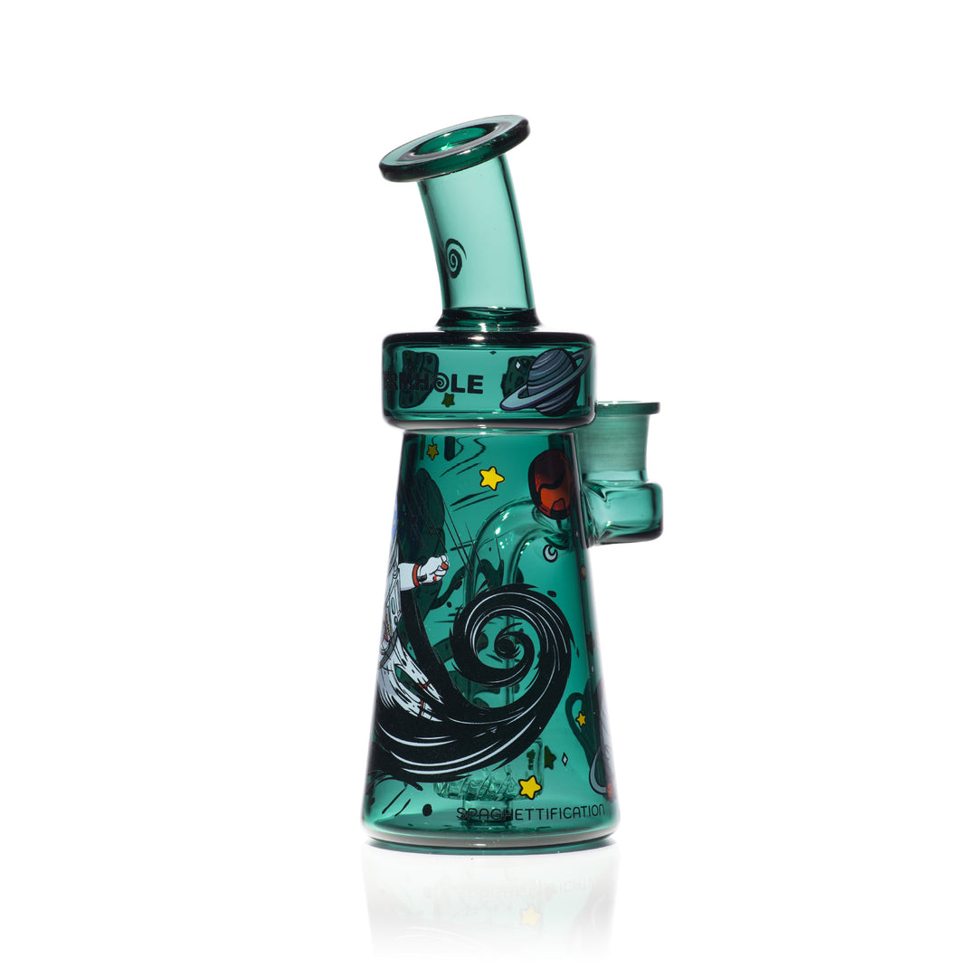 Wormhole Glass Spaghettification 6″ Dab Rig (Teal)