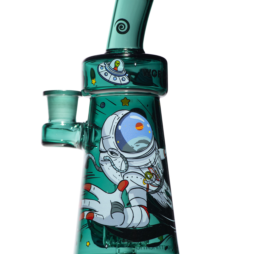 Wormhole Glass Spaghettification 6″ Dab Rig (Teal)