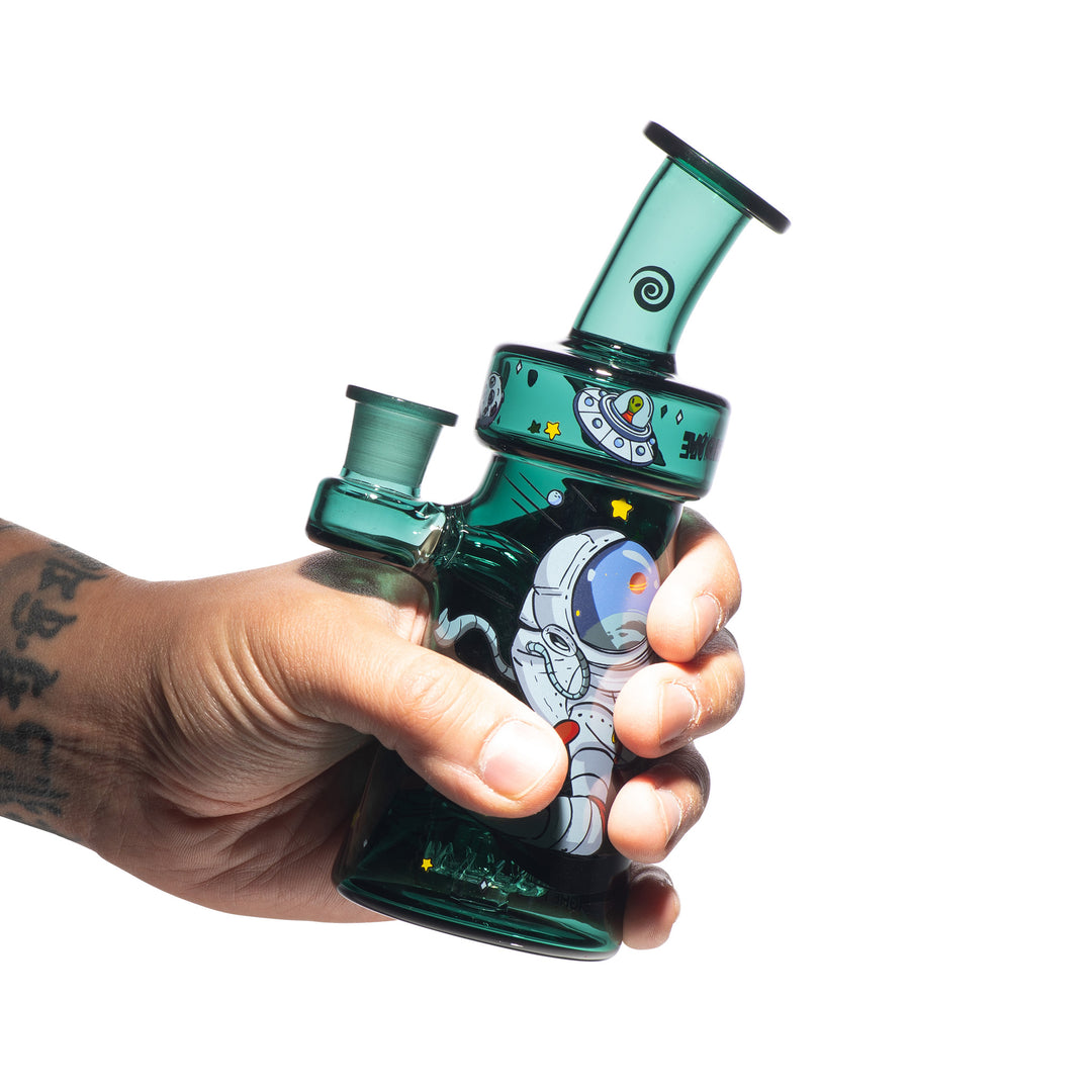 Wormhole Glass Spaghettification 6″ Dab Rig (Teal)