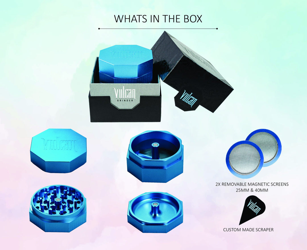 Vulcan 4-Piece Grinder 3" (Blue)