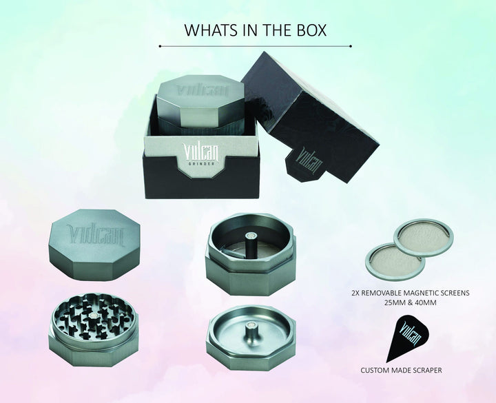 Vulcan 4-Piece Grinder 3" (Gun Metal)