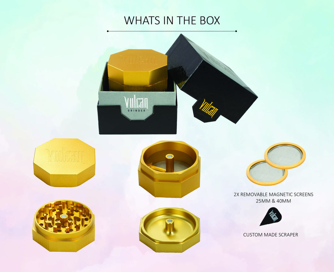 Vulcan 4-Piece Grinder 3" (Gold)