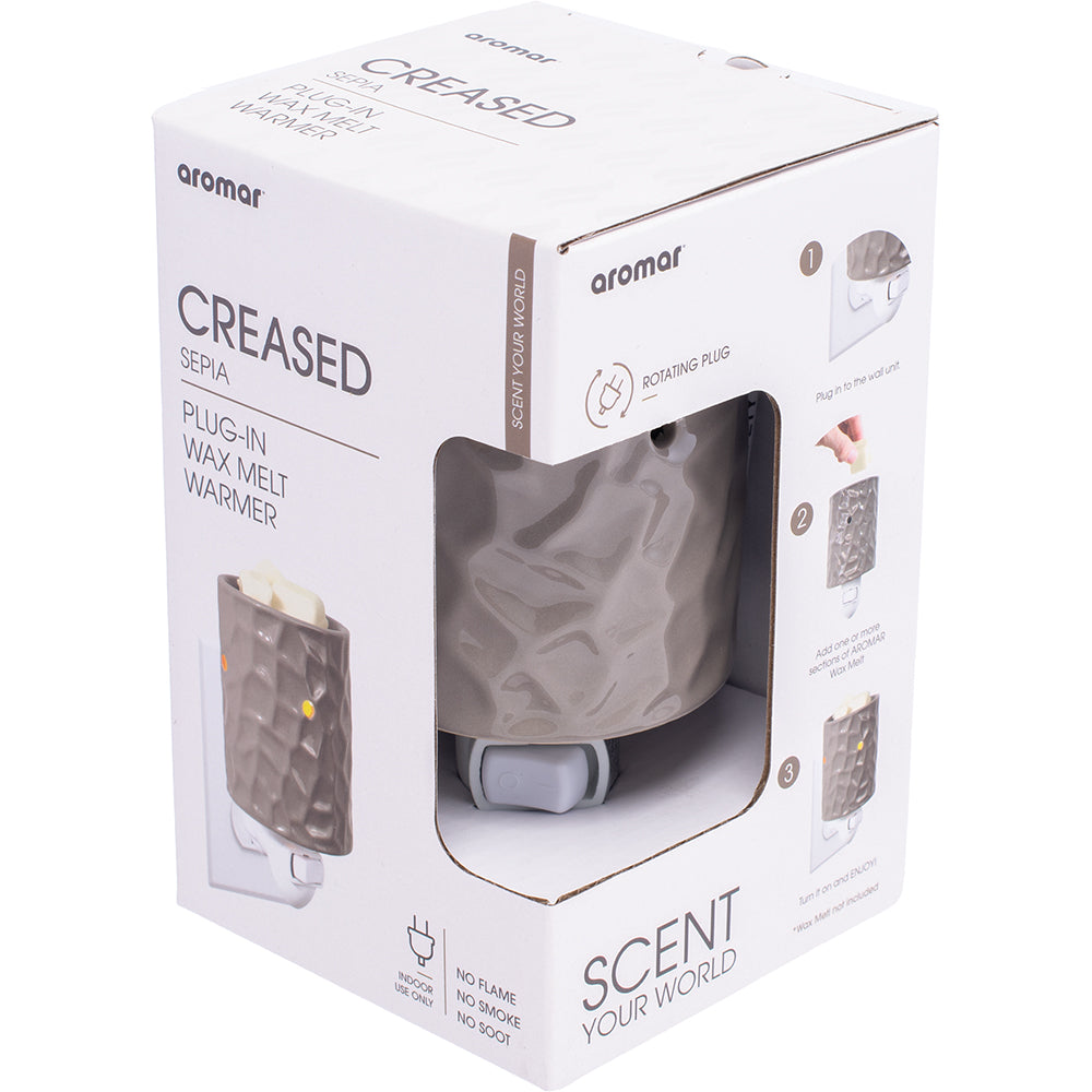 Sepia Creased Ceramic Wax Melt Warmer Plug-in