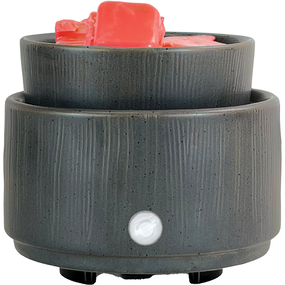 Grey Ribbed Ceramic Wax Melt Warmer Electric