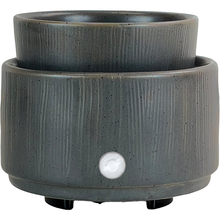 Grey Ribbed Ceramic Wax Melt Warmer Electric