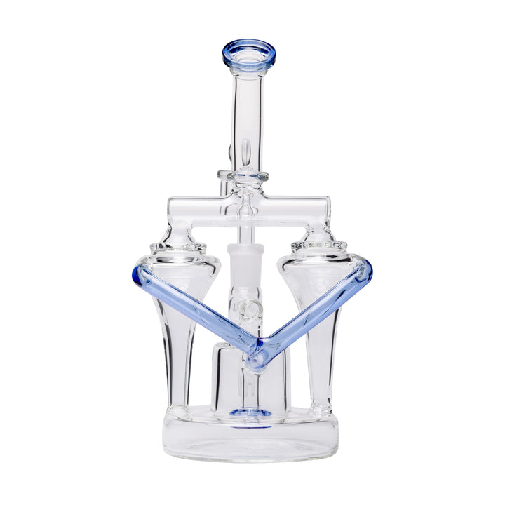 Human Grade 8.5" Dualing Recycler Dab Rig (Blue)
