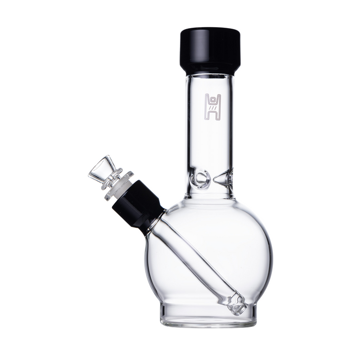 Human Grade 9" Ball Water Pipe (Clear with Black)