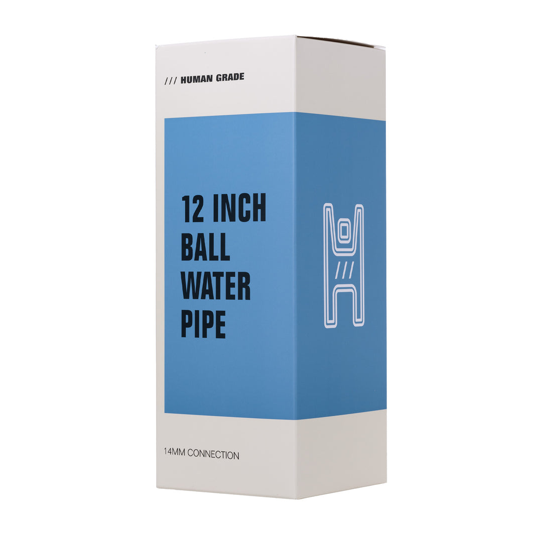Human Grade 12" Ball Water Pipe (Clear)