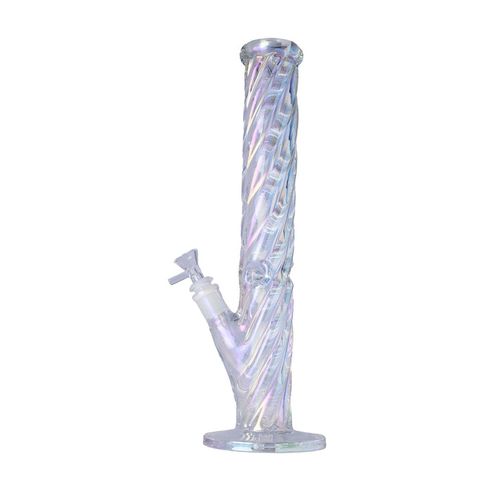Human Grade Twisted Iridescent Tube Glass Water Pipe