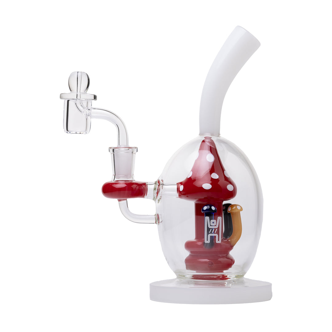 Human Grade Mushroom Globe Dab Rig (Red)