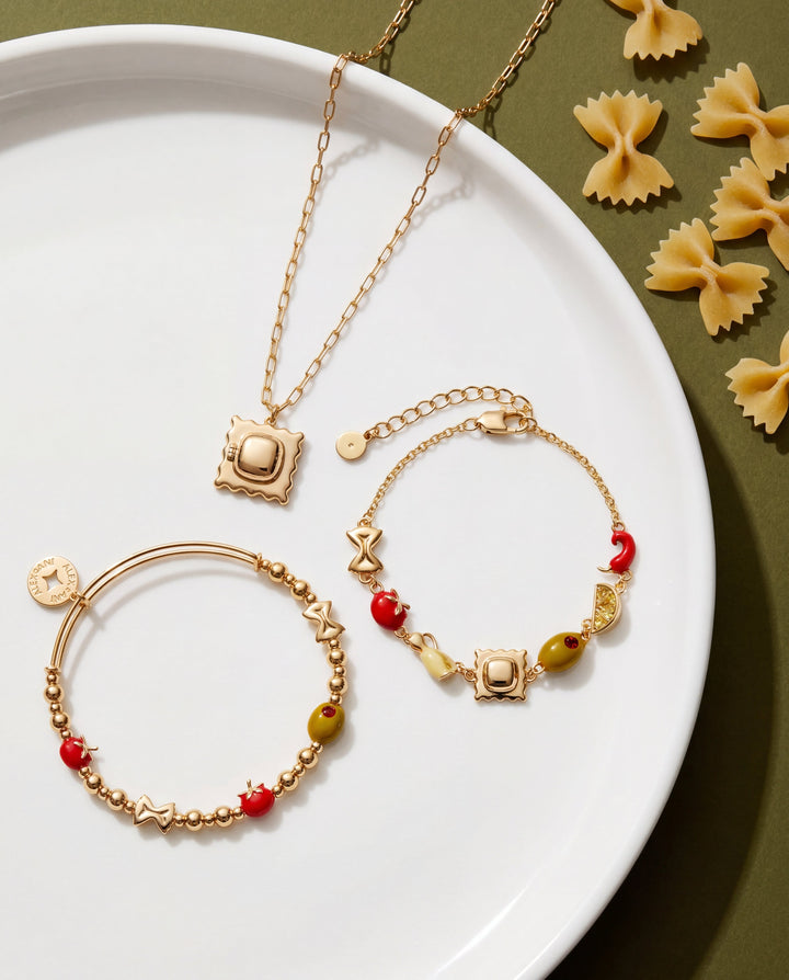 Pasta Girl Beaded Bangle