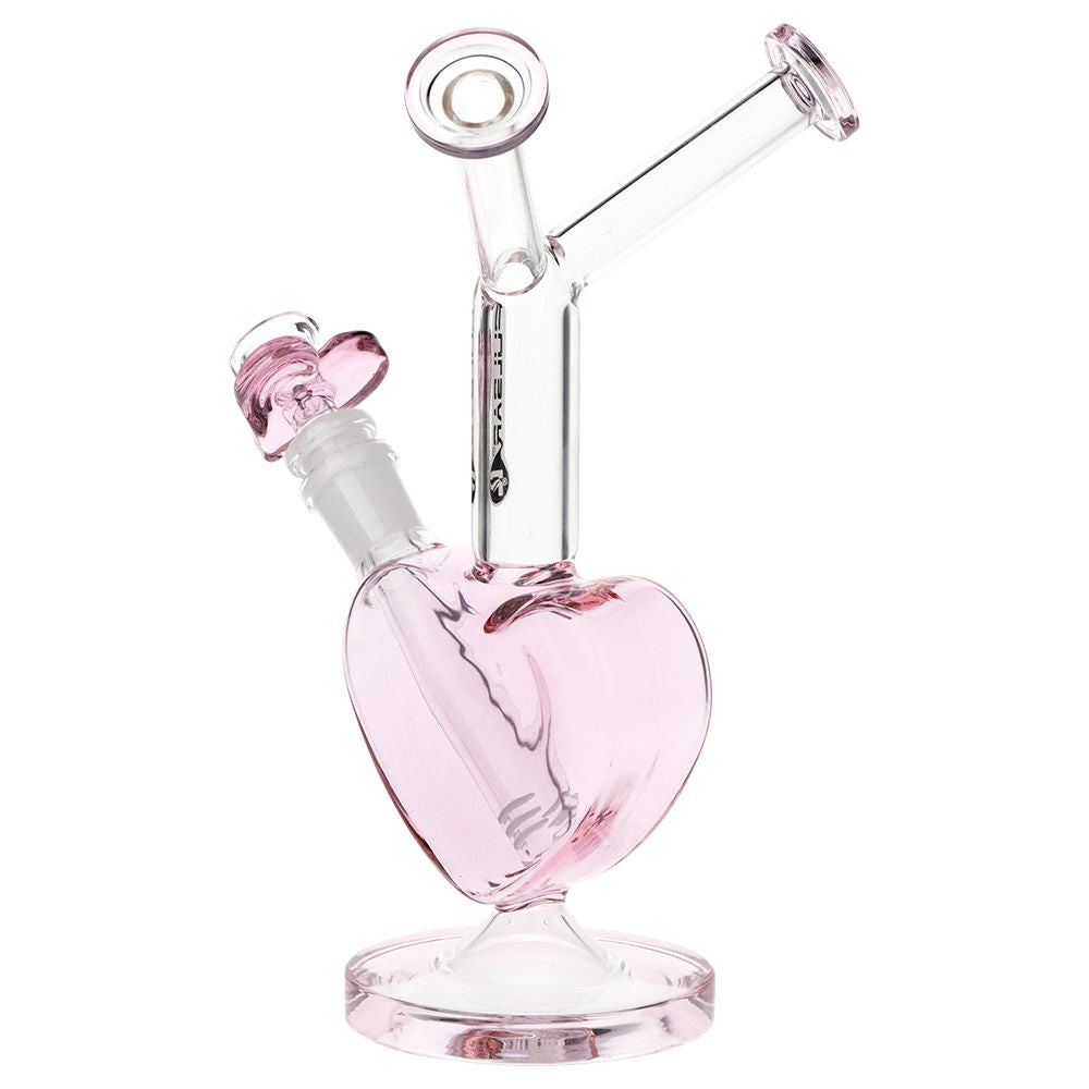 Double Kiss Heart Glass Water Pipe