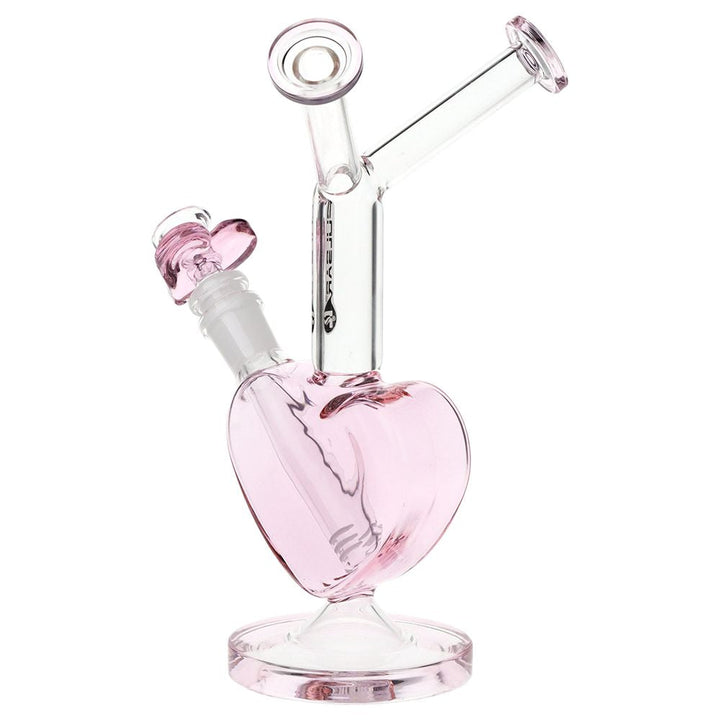 Double Kiss Heart Glass Water Pipe