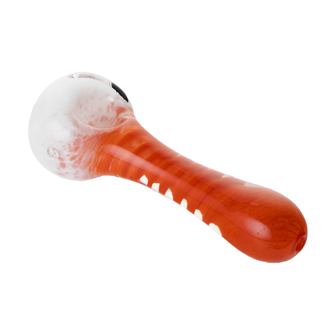 Human Grade Inside Out Twist Pipe (White Frit with Orange)