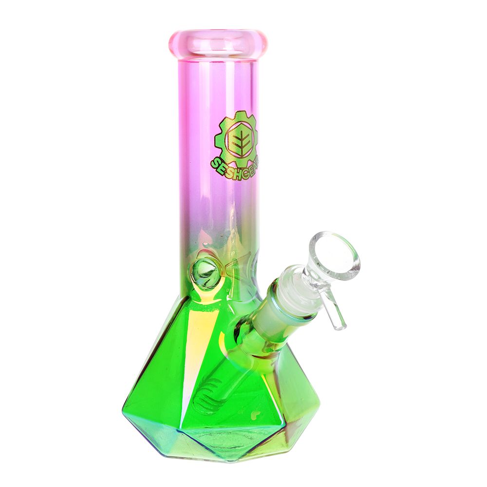 Diamond Base Beaker Ombre Glass Water Pipe
