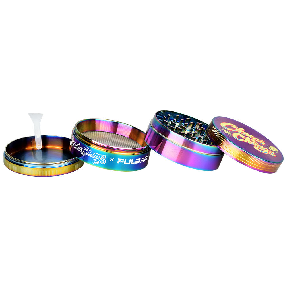 Cheech & Chong's™ x Pulsar Rainbow Metal Grinder (4 Piece)