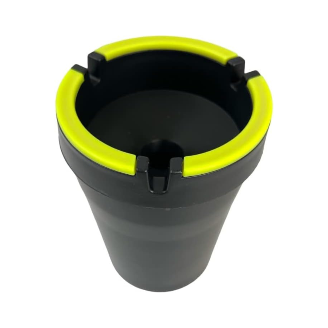 Car Ash Tray black and neon yellow top view