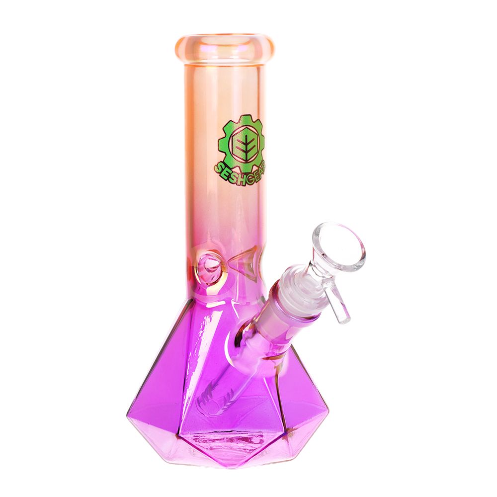 Diamond Base Beaker Ombre Glass Water Pipe