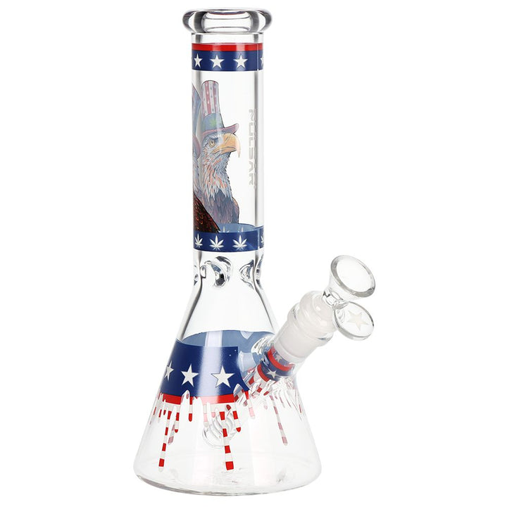Pulsar Uncle Eagle Sam Beaker Glass Water Pipe