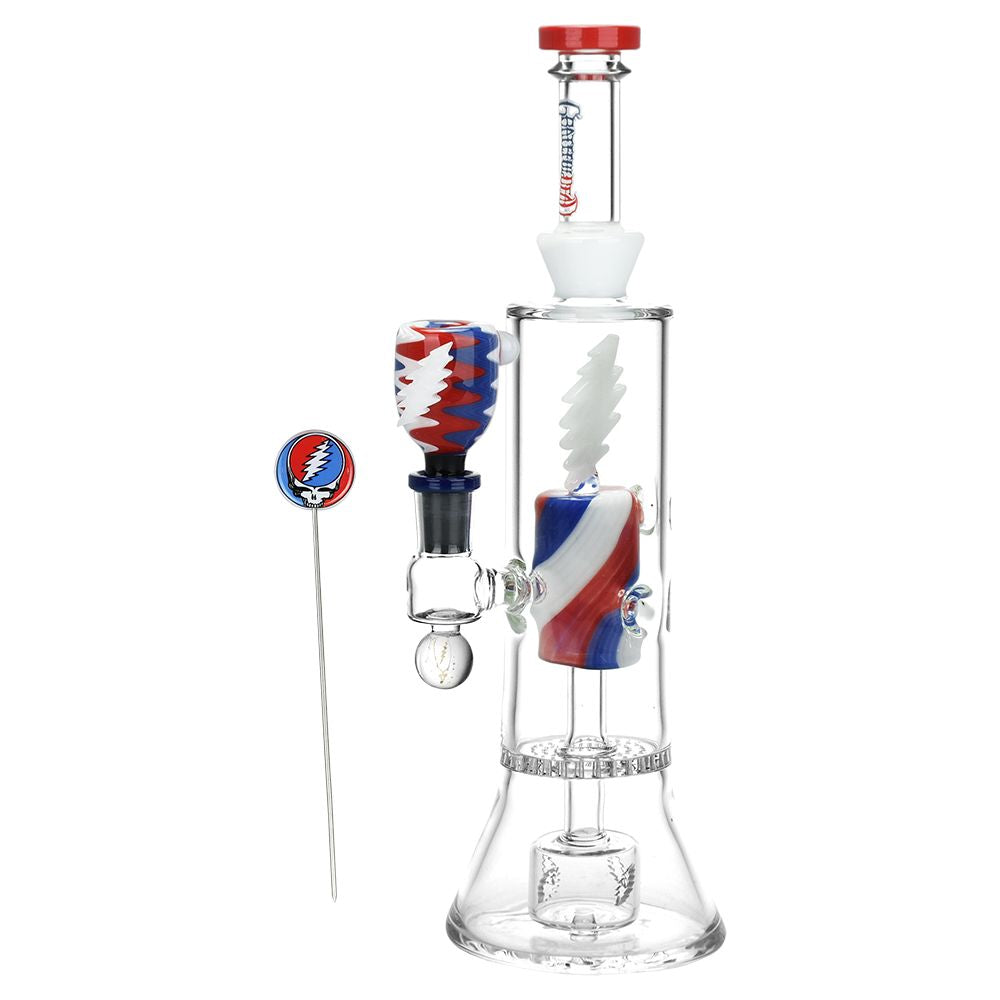 Grateful Dead x Pulsar Lightning Bolt Glass Water Pipe