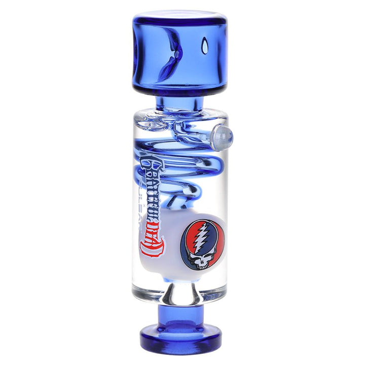 Grateful Dead Steal Your Face Glycerin Spiral Geometric Glass Hand Pipe
