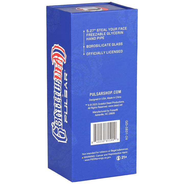 Grateful Dead Steal Your Face Glycerin Spiral Geometric Glass Hand Pipe