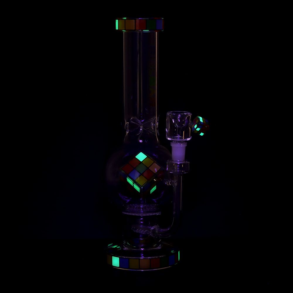 Pulsar Rubik's Cube Perc Bubble Base Glass Water Pipe
