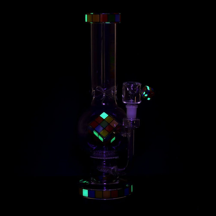 Pulsar Rubik's Cube Perc Bubble Base Glass Water Pipe