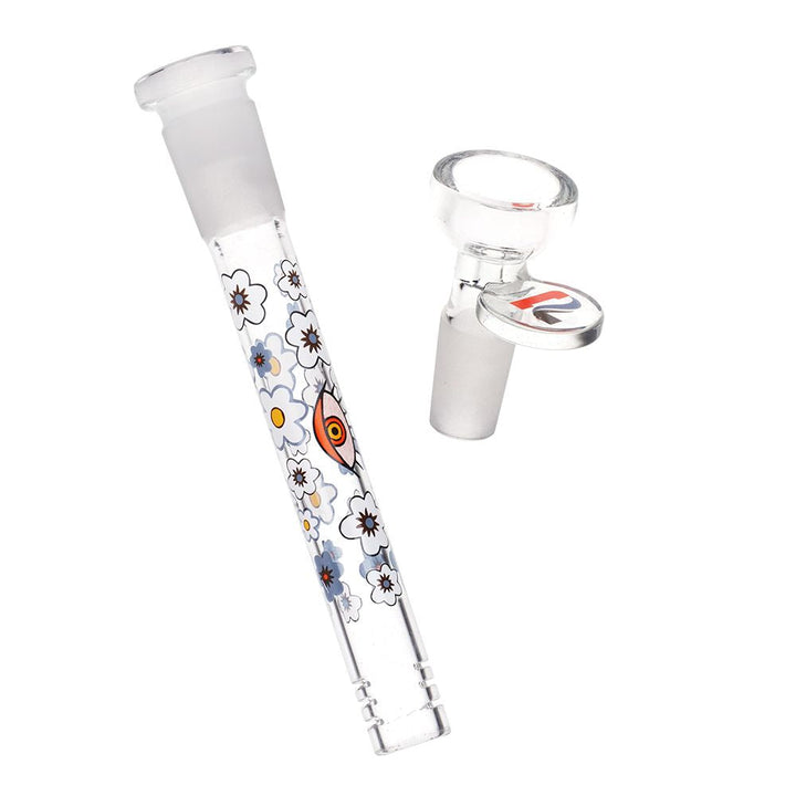 Flower Vision Straight Tube Glass Water Pipe