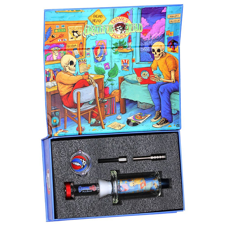Grateful Dead x Pulsar Inside Print Vapor Vessel & SYF Dab Dish - 9.25" / Deadhead Dorm
