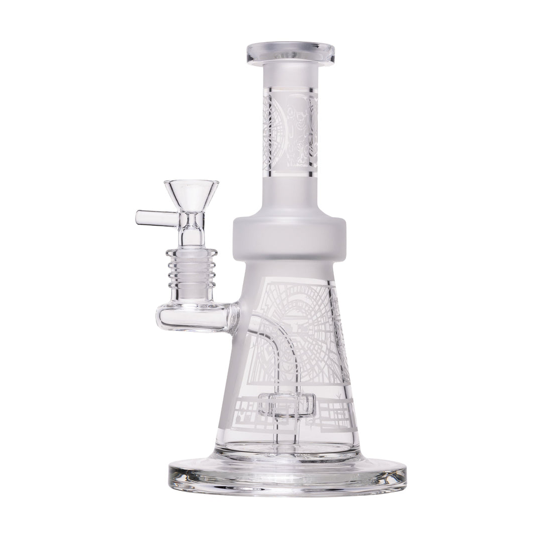 Human Grade Aztec (Sandblasted) Glass Water Pipe
