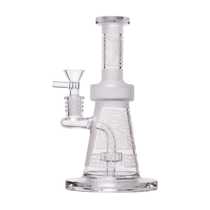 Human Grade Aztec (Sandblasted) Glass Water Pipe