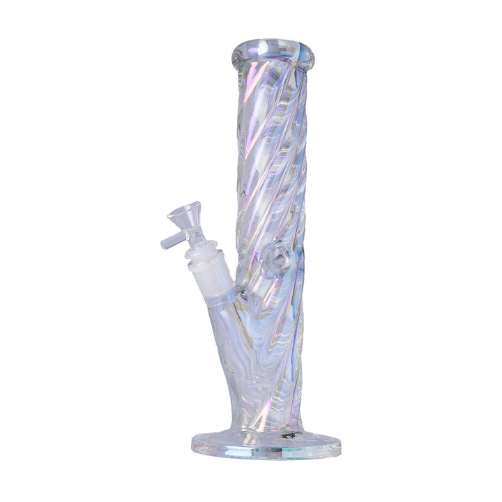 Human Grade Twisted Iridescent Tube Glass Water Pipe