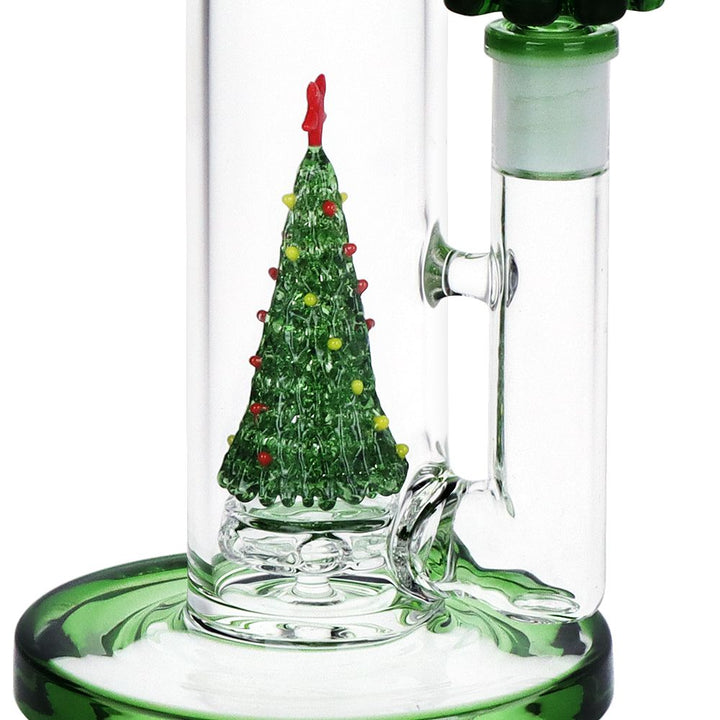 Pulsar Christmas Tree Perc Glass Straight Tube Water Pipe