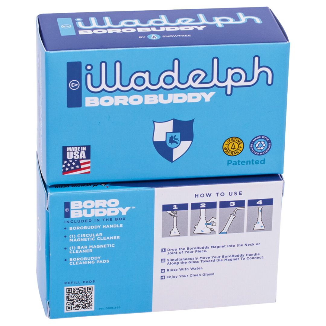 illadelph x BoroBuddy  Magnetic Cleaner box front and back packaging pa