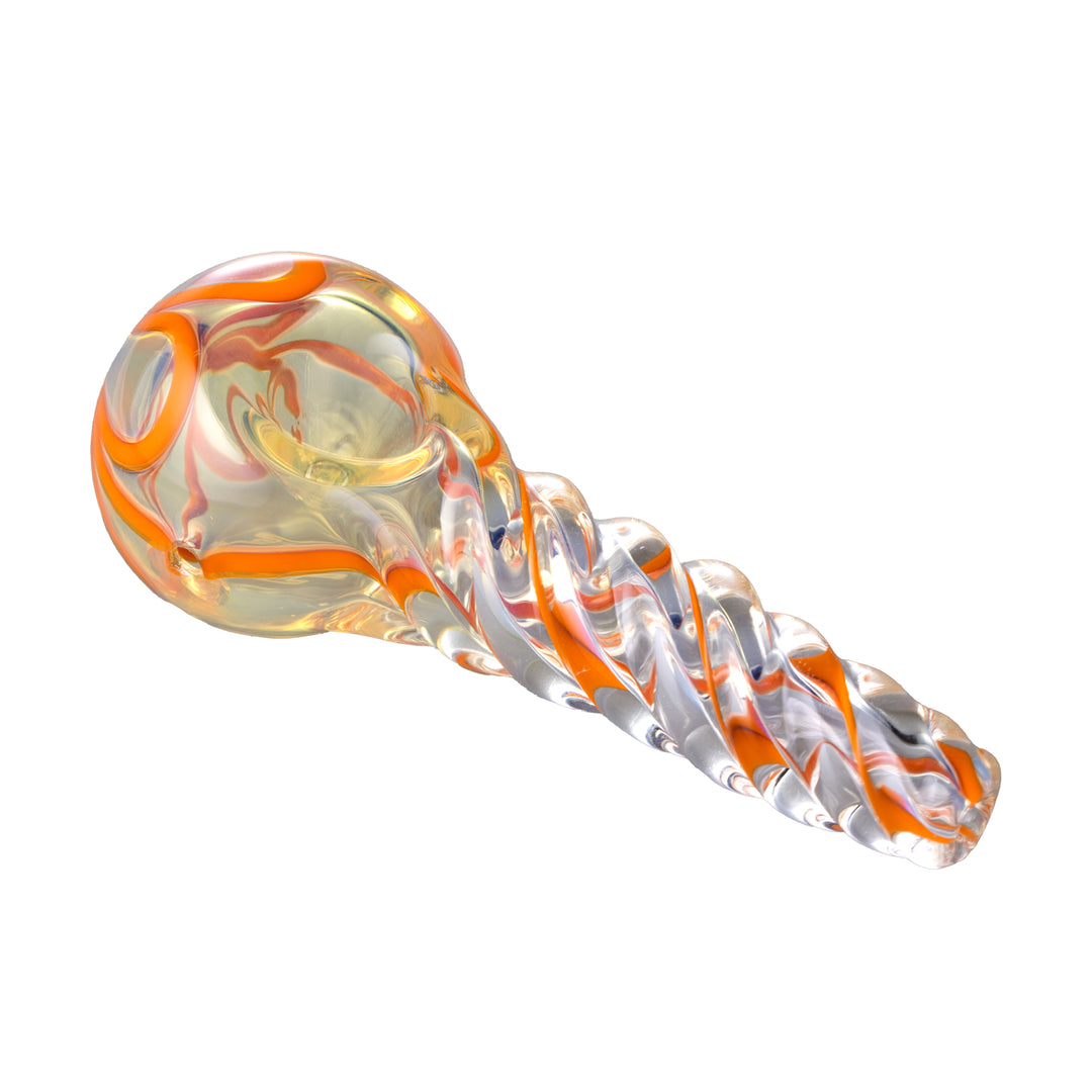 Human Grade Twist Spoon Hand Pipe (Orange)