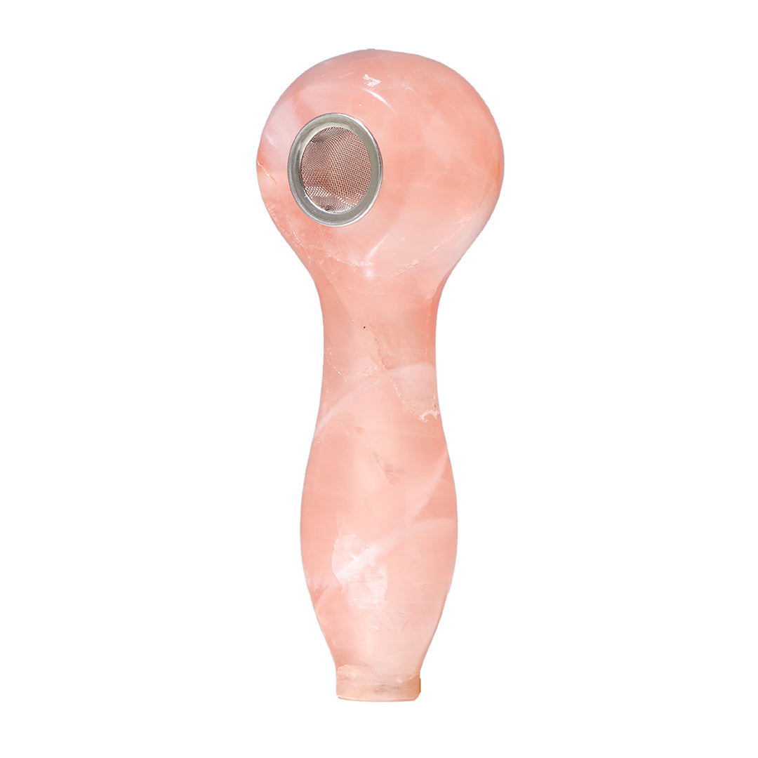 Rose Quartz Gemstone Spoon Pipe