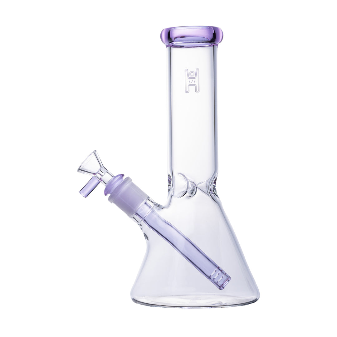 Human Grade 9" Beaker (Clear w/ Lavender)